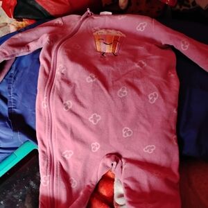 Pink Infants Fleece sleeper with Popcorn Design